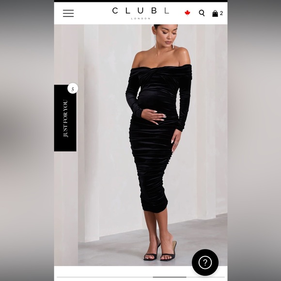 Club L London maternity dress in black velvet (size 8) - Picture 1 of 5
